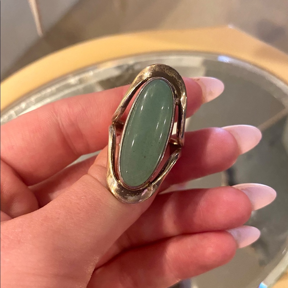 Vintage Jade and silver ring